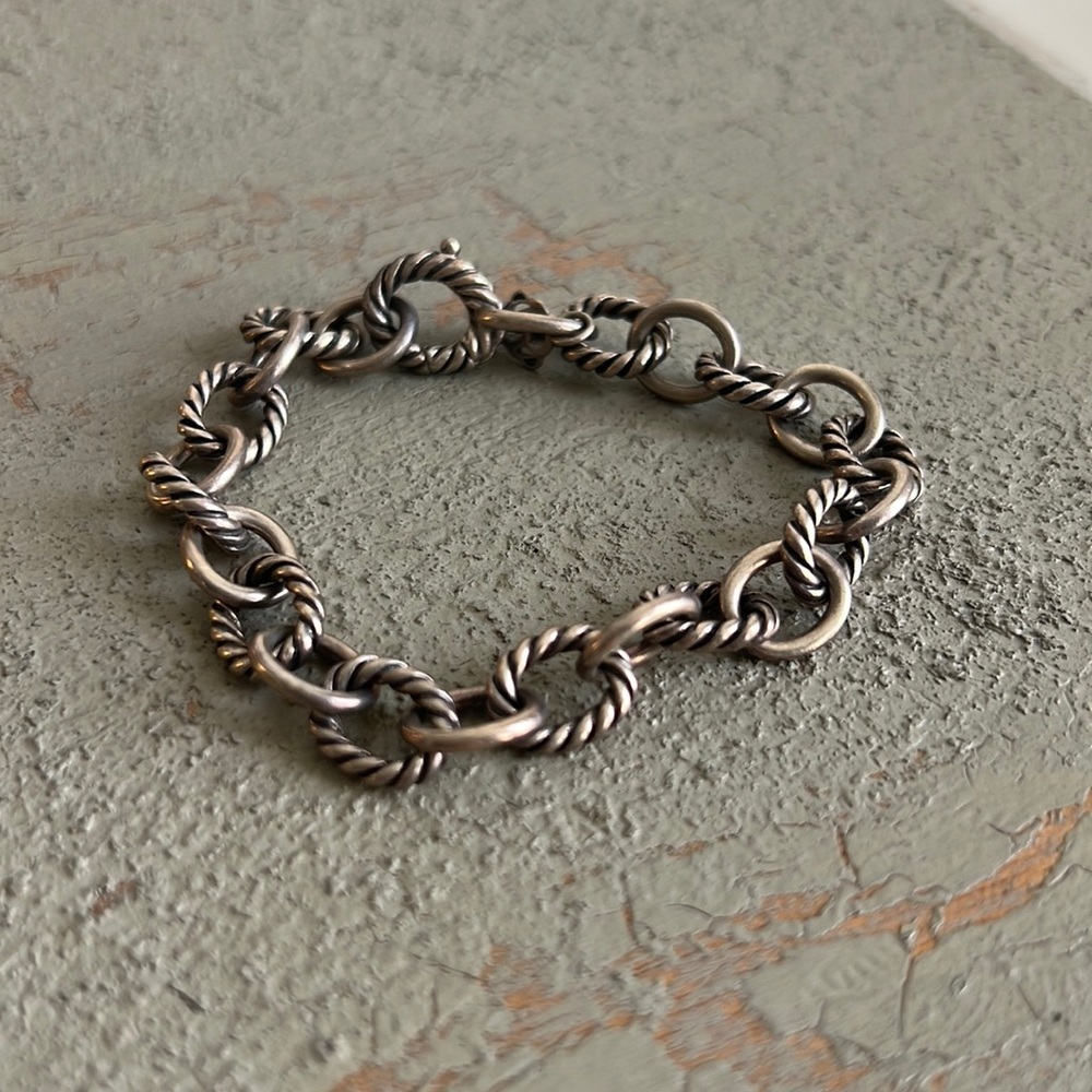 David Yurman Large cable link bracelet.